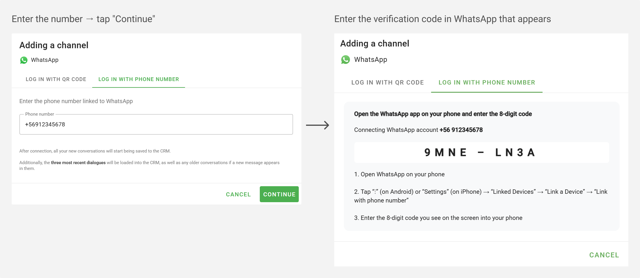 Connect Whatsapp by Number