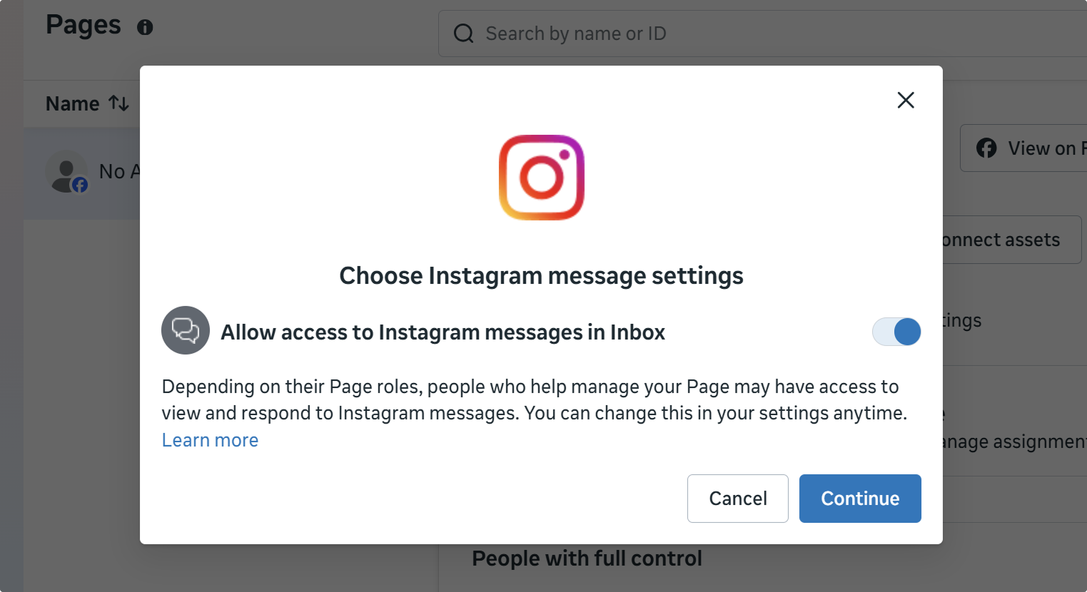 Instagram Messages Settings