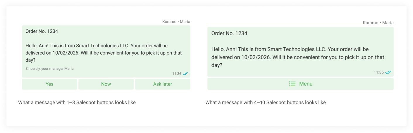 Waba Message With Buttons