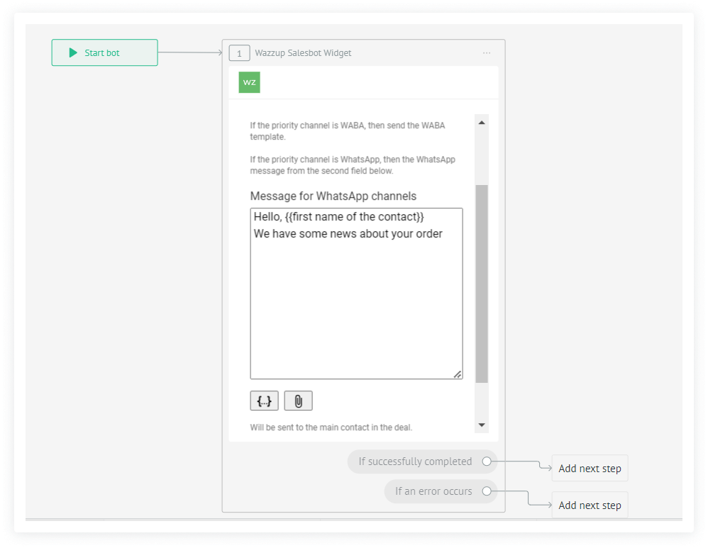 Message Example Wz Widget