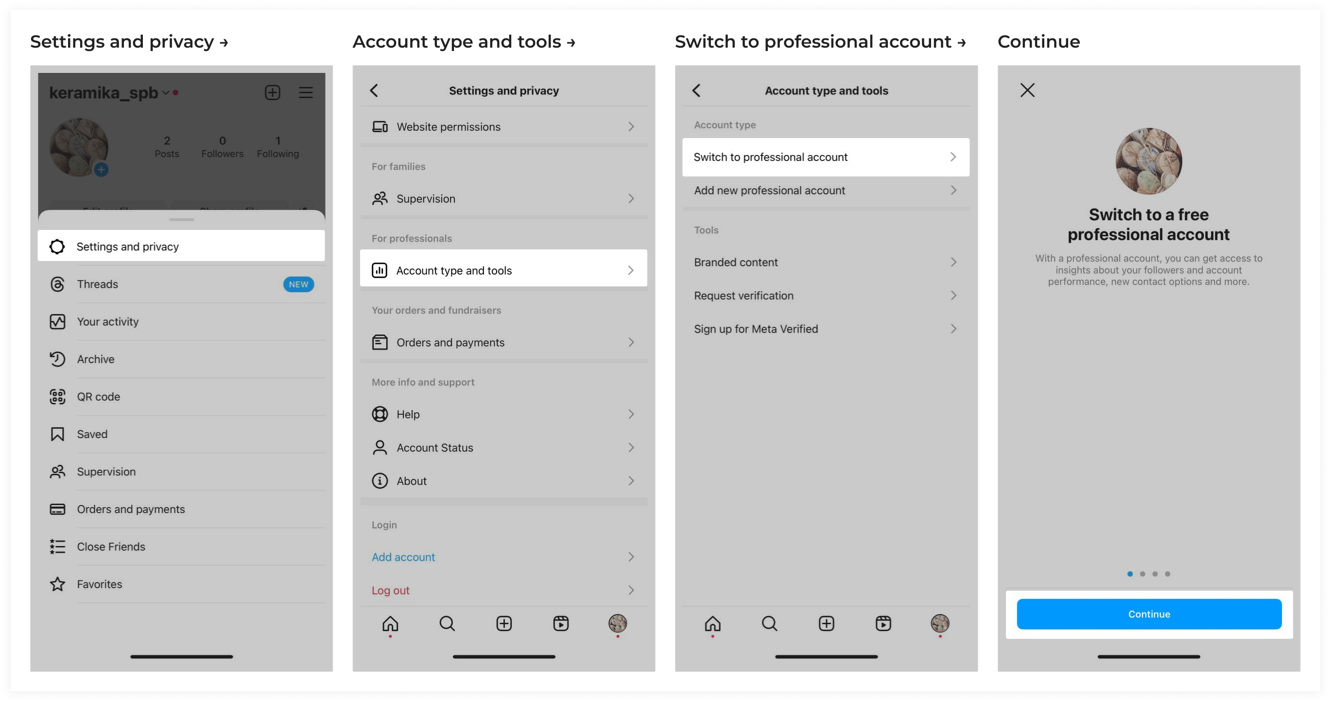 Swith to Business Account