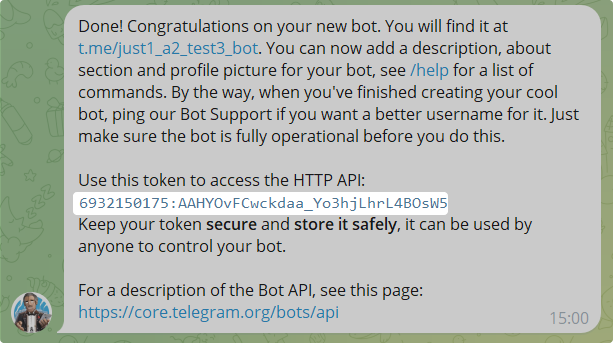 Token Telegram