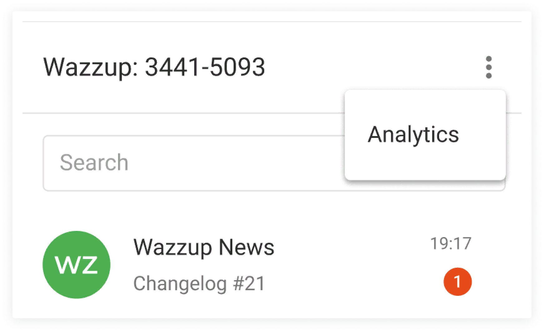 Analytics Button